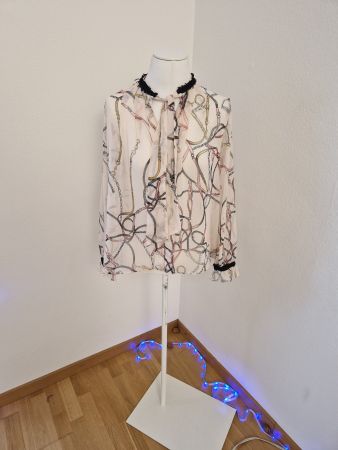 Zara Chiffonbluse mit Kettenprint Gr. S