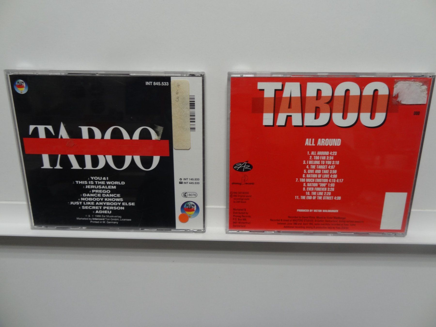 CD: 2 Taboo CDs The Same Word und All Around – Usato da luzern venduto da musicandart 1