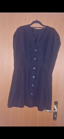 Schwarzes Kleid, Gr. 38, Knopfleiste, Minikleid