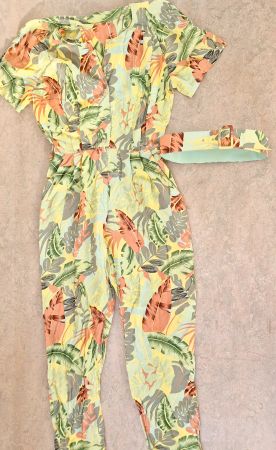 OVERALL JUMPSUIT HOSE BLUSE XS 34 S VINTAGE EINZELSTÜCK