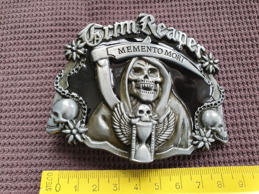 Totenkopf Gürtelschnalle Herren - Gotische Skelett Hand Schnalle Silber