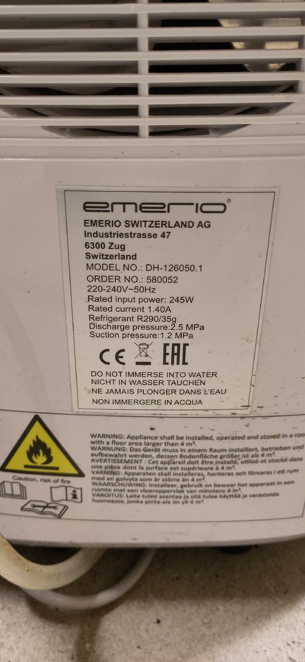 Krüger Deumidificatori: Entfeuchter Emerio Shelly Smart steuerbar – Usato da Liebefeld venduto da robi15blue 5
