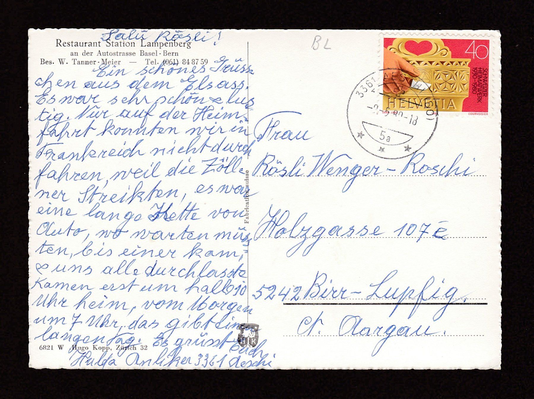 Cartoline postali: LAMPENBERG Rest. Station, LKW Lastwagen – Usato da Reiden venduto da cinfis 1