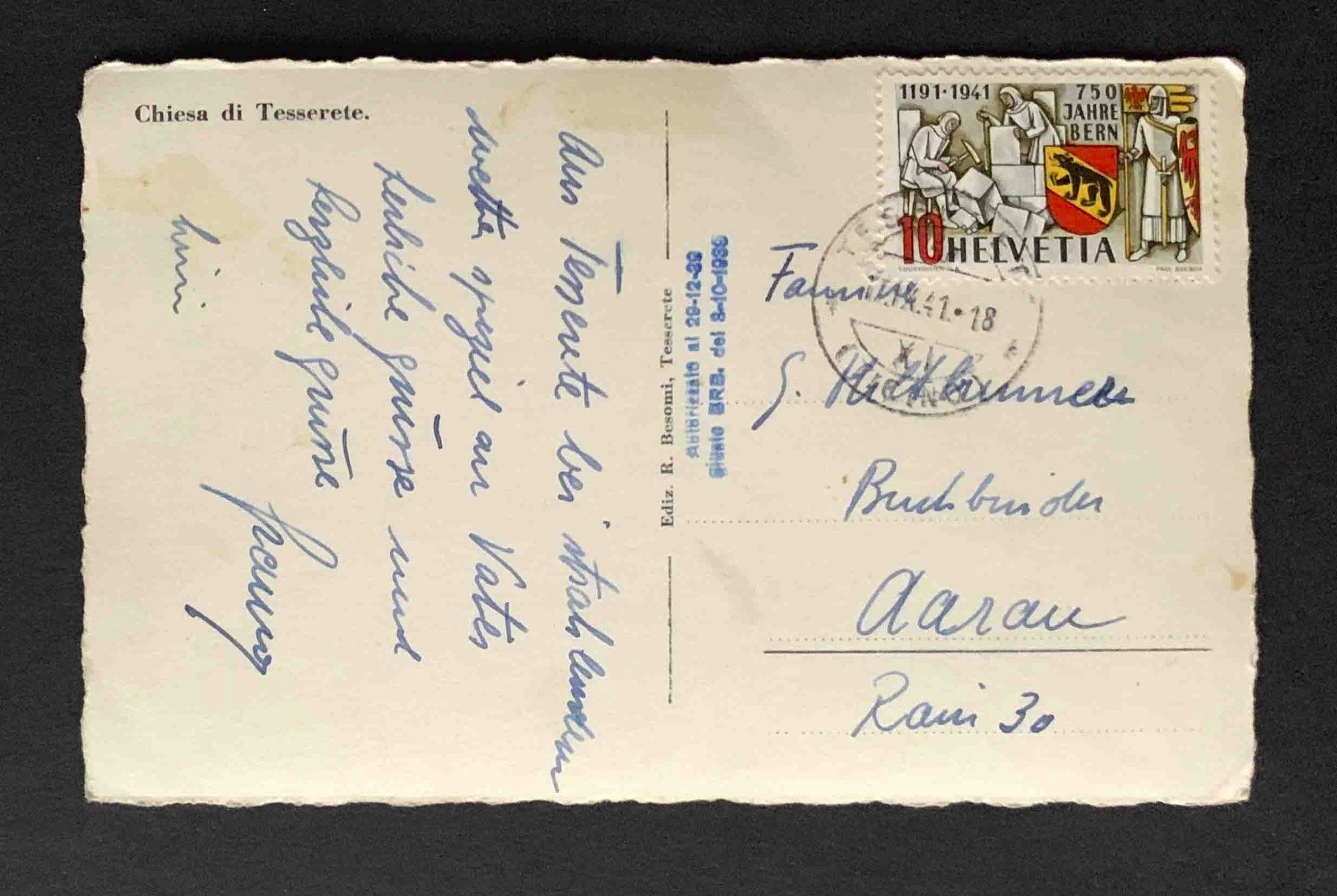 Cartoline postali: AK Chiesa di Tesserete – Usato da Goldau venduto da artelier1 1