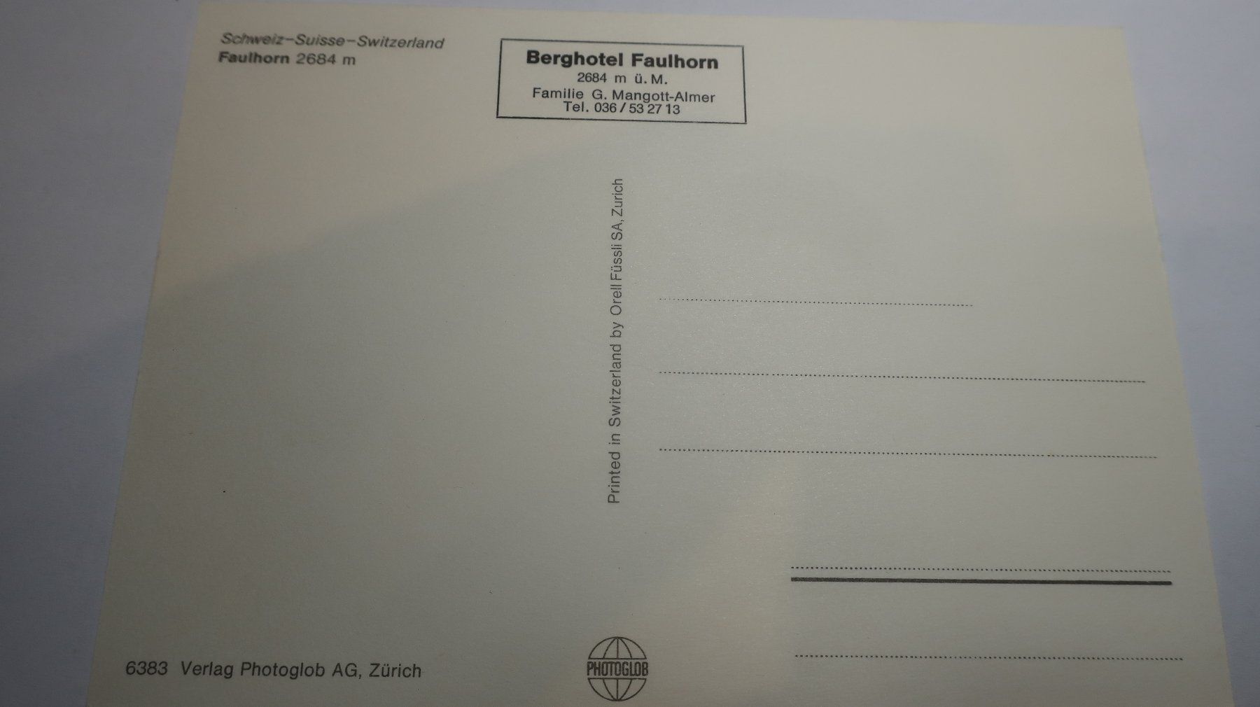 Cartes postales: Faulhorn Berghotel  Multivues – D'occasion à Cormoret par Pascalll2001 4