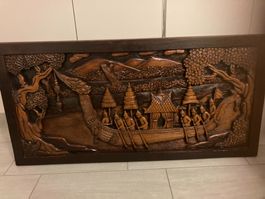 Quadro in legno intagliato a mano Thailandia