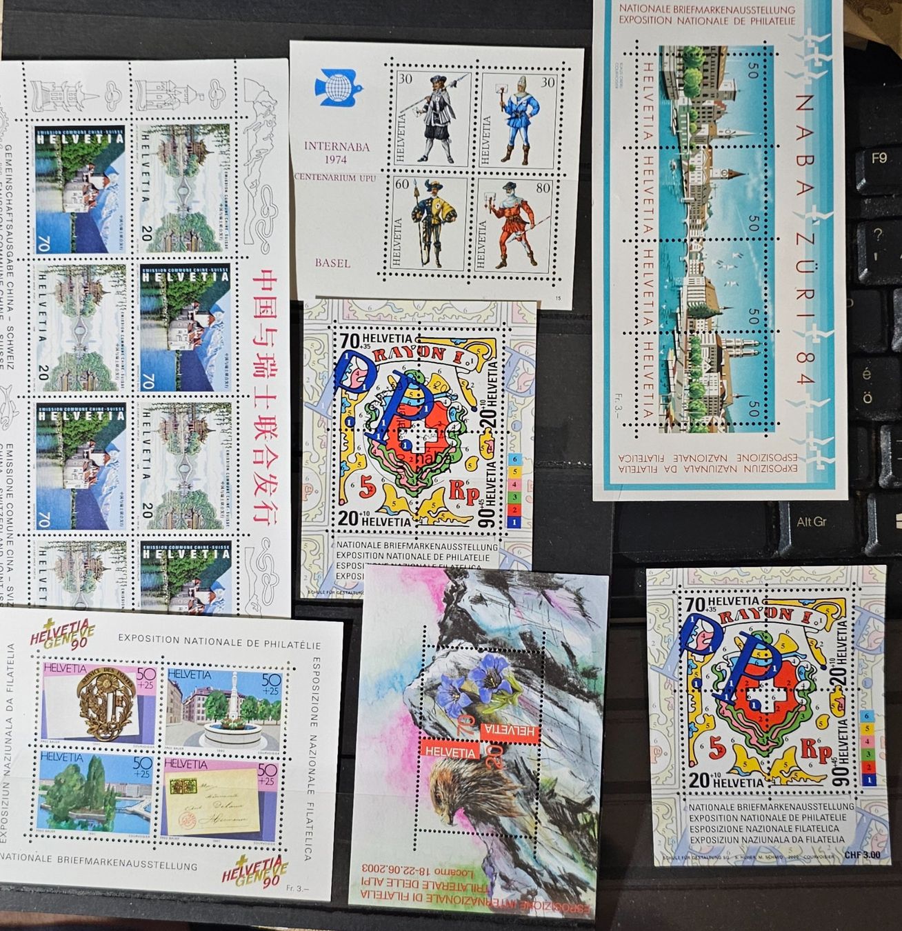 Alle Briefmarken: SCHWEIZ 7 Blocks ** – Neu (gemäss Beschreibung) aus Les Valettes von Nuba1