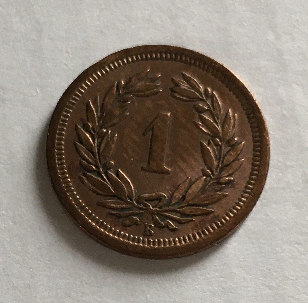 Tutti le monete: 1905 1 Rappen -unz – Usato da Kirchberg SG venduto da Helveticus00 1