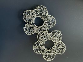 2x Drahtblume, Deko, Durchmesser 10 cm, neu