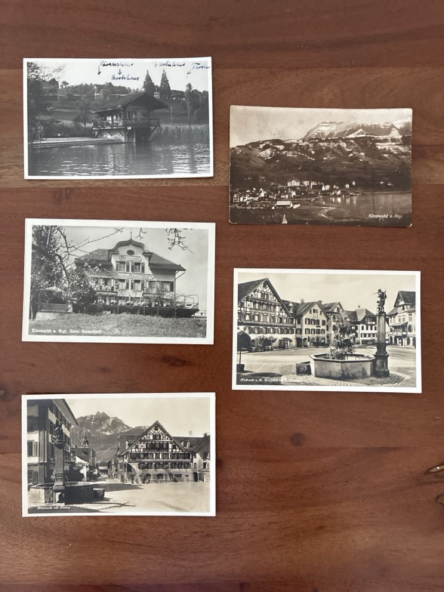 Cartoline postali: 5 Ansichtskarten Schweiz von Küssnacht SZ – Usato da Oftringen venduto da Cla.vD.74