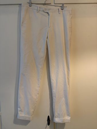 Pantaloni bianchi uomo taglia 50 cotone lino nuovo