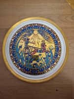 Ägyptischer Wandteller, Sammelteller, Golddekor, Vintage