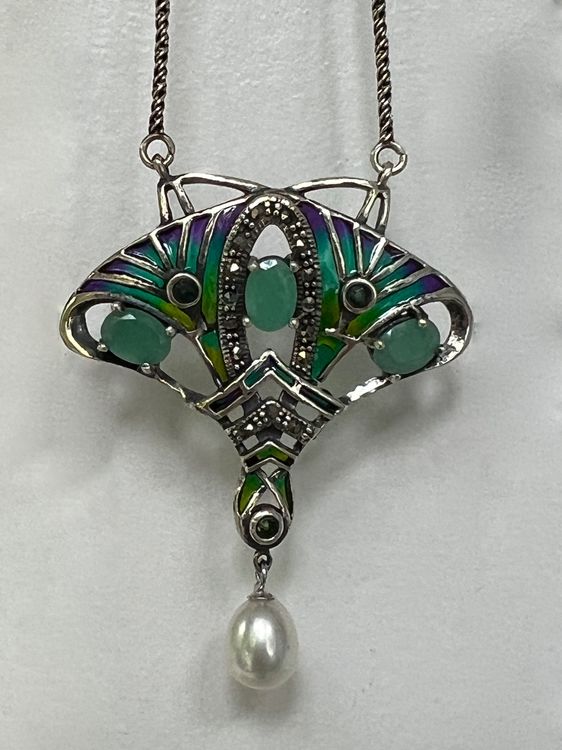 Collier Fantaisie Ancien En Perles Style Art Déco - Bijou Vintage Français - Sans Marque