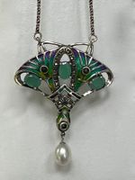Traumstück - Vintage Collier Tiffany Art Deco Smaragd Perle