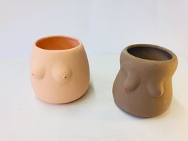 2 Keramik Tasse für Zahnputz Make-Up usw