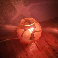 Vintage Ikea Lampe Hibiskus Muster pink KNUBBIG