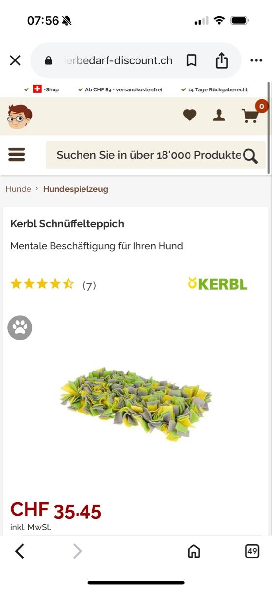 Cucce & Letti: Schnüffel Teppich – Nuovo (secondo la descrizione) da Embrach venduto da Cherylius 1