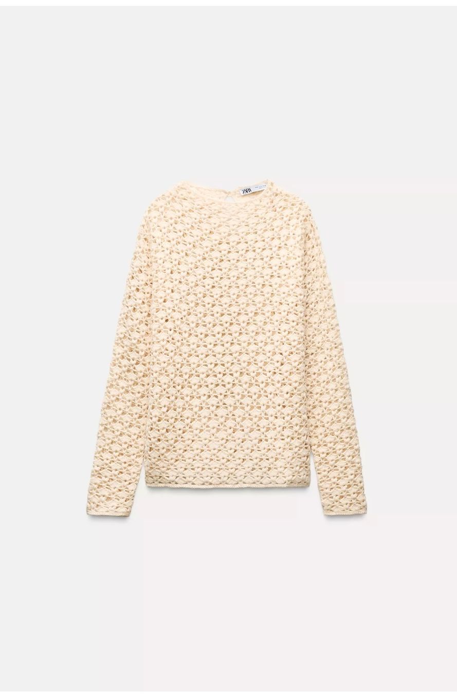 Zara Maglioni & Felpe: Butterfarbiger Pullover mit Löchern – Nuovo (secondo la descrizione) da Allschwil venduto da eyl_bb8q 2