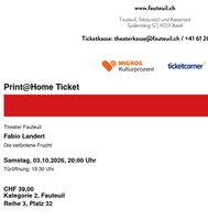 2x Fabio Landert Tickets @ Basel Theater Fauteu; 03.10.2026