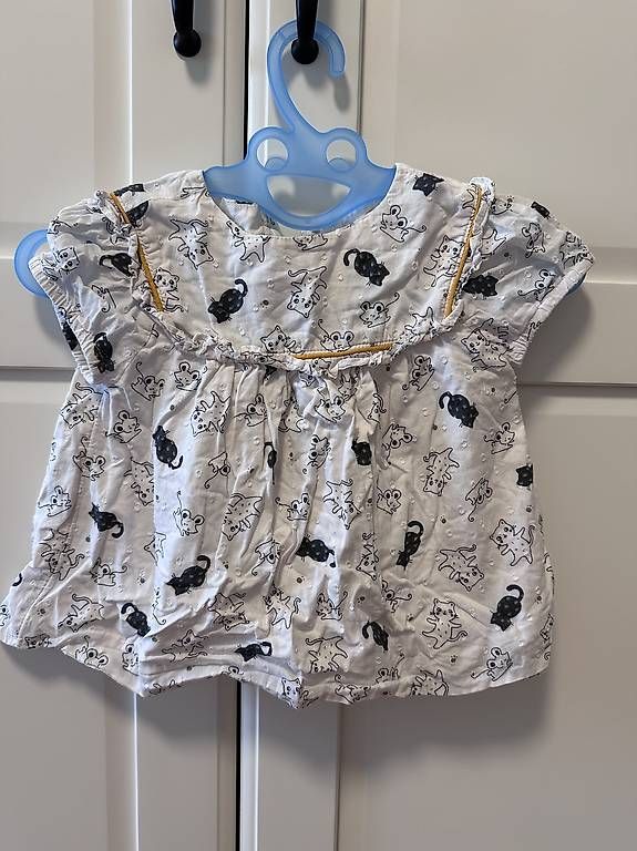 Camicie, Top & T-shirt: Gr.86 Babybluse Katze Shirt – Usato da Kilchberg ZH venduto da lolena