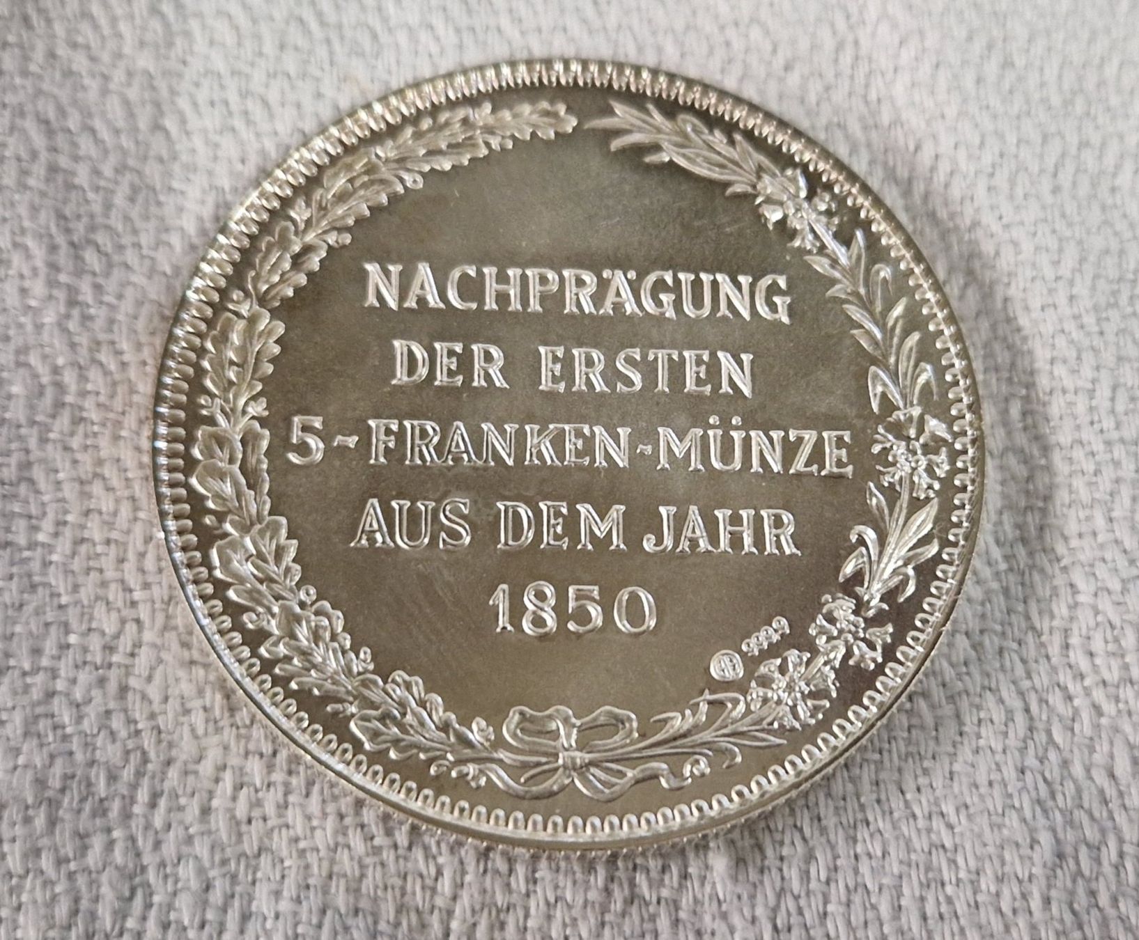 Alle Münzen: 1 UNZEN SILBER ERSTER FÜNFLIBER 1850 – Gebraucht aus Bilten von Mic2022 2