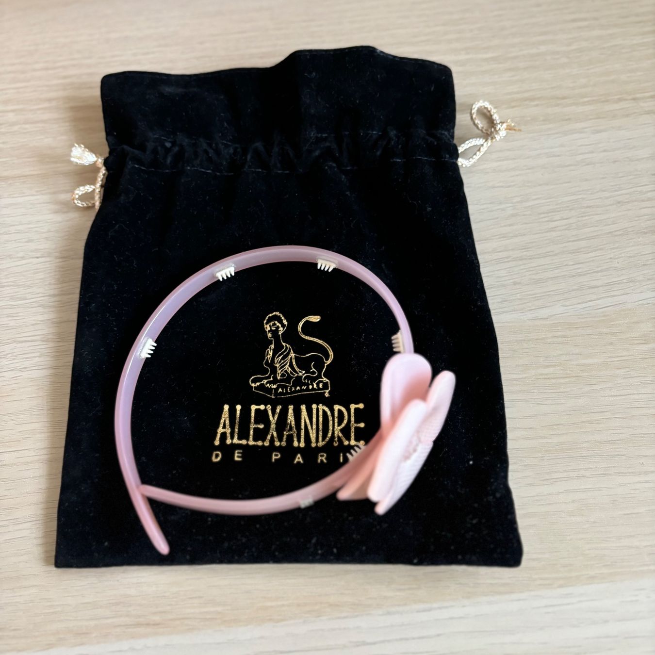 Accessori per capelli: Alexandre de Paris, Serre-tête rose à fleur – Usato da Veyrier venduto da MargaritaR 1