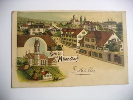 farbigeLithoAK  MÄNNEDORF