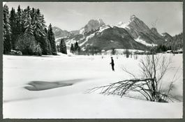 AK sw Schönried BE M.O.B. Grimmfluh Rüblihorn ≈ 1953 