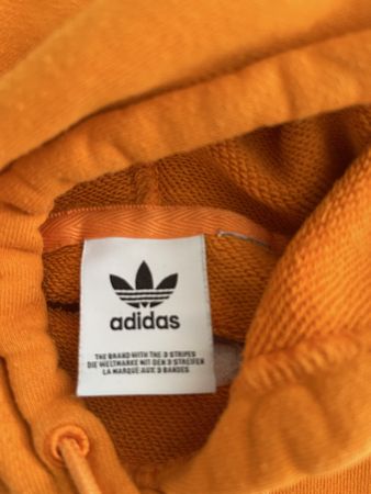 Adidas Kapuzenpullover orange mit Streifen