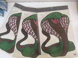 3x Grands Autocollants COBRA VERT Serpent Snake Big Sticker