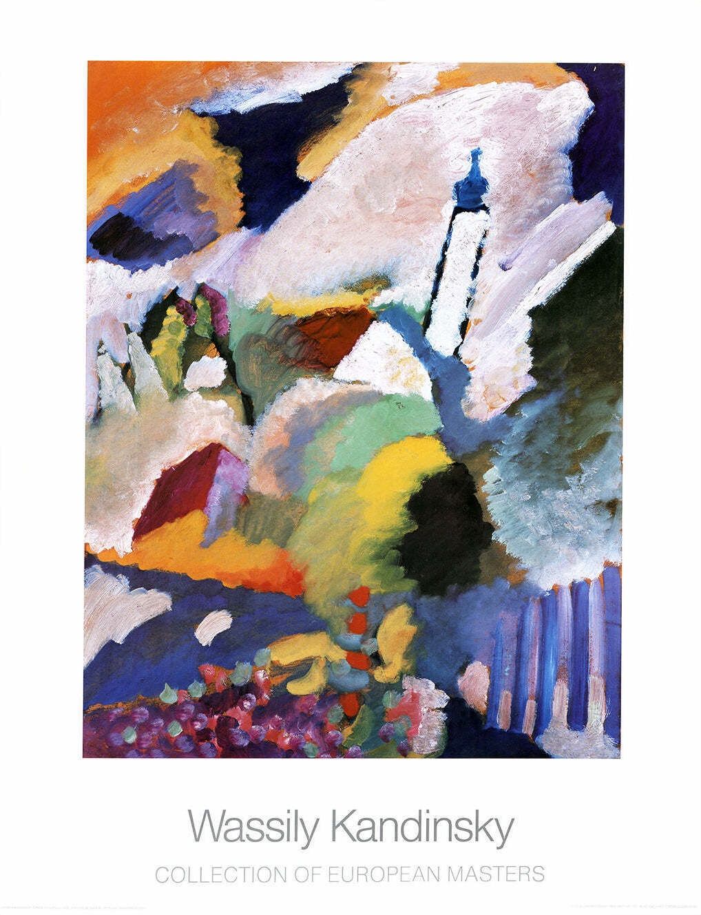 Grafica & Litografie: Wassily Kandinsky   "Kirche in Murnau"    KUNSTDRUCK – Usato da Nennigkofen venduto da waltraub