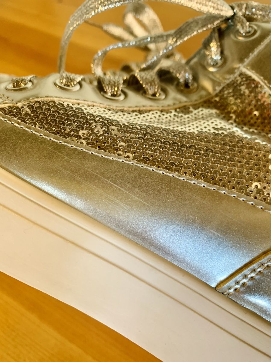 Scarpe da donna: Glitzer Silber Keil Sneakers – Usato da Steinhausen venduto da sue_f9pp 2