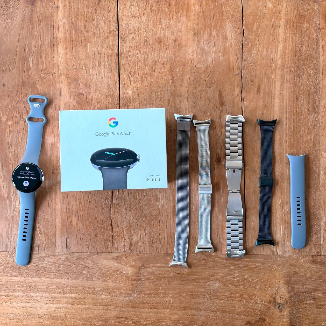 Google Smartwatch: Google Pixel Watch (Silver, 41mm) mit diversen Bändern – Gebraucht aus Wetzikon ZH von  4