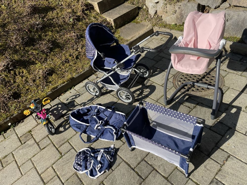 Puppenbuggy Pvc Stoff Harilla Puppenwagen-Zubehr Interaktiver Puppenwagen  Fr Kinder  Faltbar, Stabil (Puppe Nicht Enthalten)