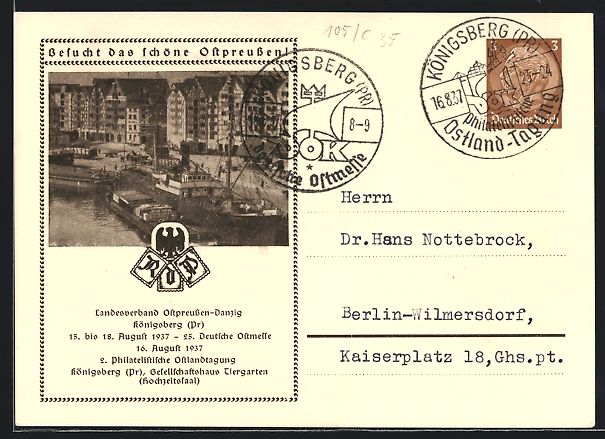 Cancelleria postale: Königsberg /Pr., Philatelistische Ostla – Usato da Berlin venduto da bartko-reher