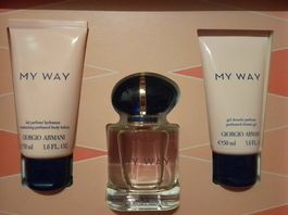 Parfum von Armani, plus Bodylotion und Duschgel