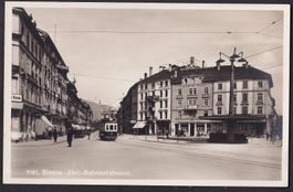 Biel - Bienne Bahnhofstrasse mit Strassenbahn / Tram