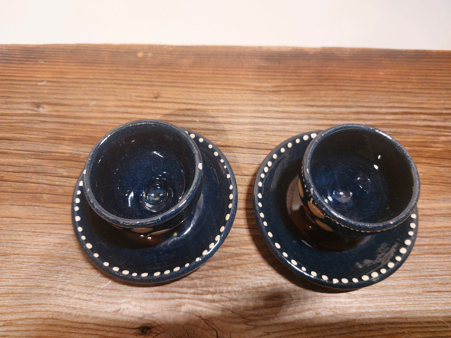 Sonstiges Geschirr: Blaues Eierbecher Set mit Blumenmuster, Handarbeit. – Gebraucht aus Heerbrugg von Sonytime 5