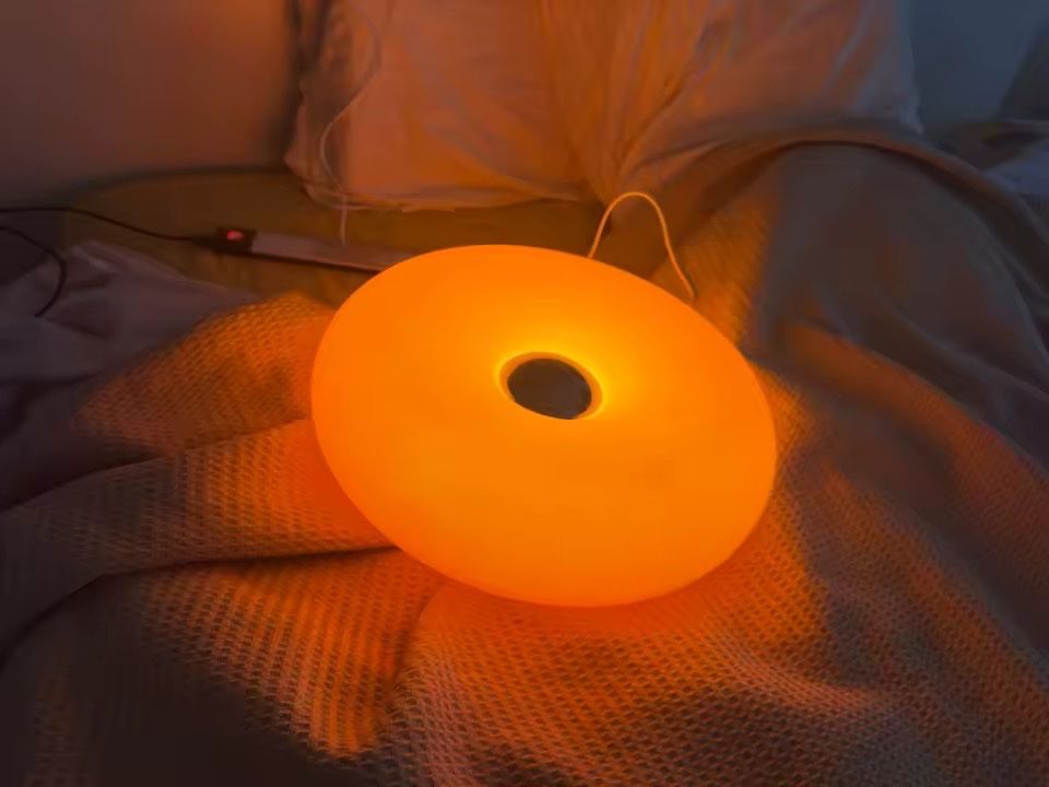 Lampen: Orange Donut Lampe - auffälliges Licht  neuwertig – Neu und originalverpackt aus Bern von Sonntagspost 1