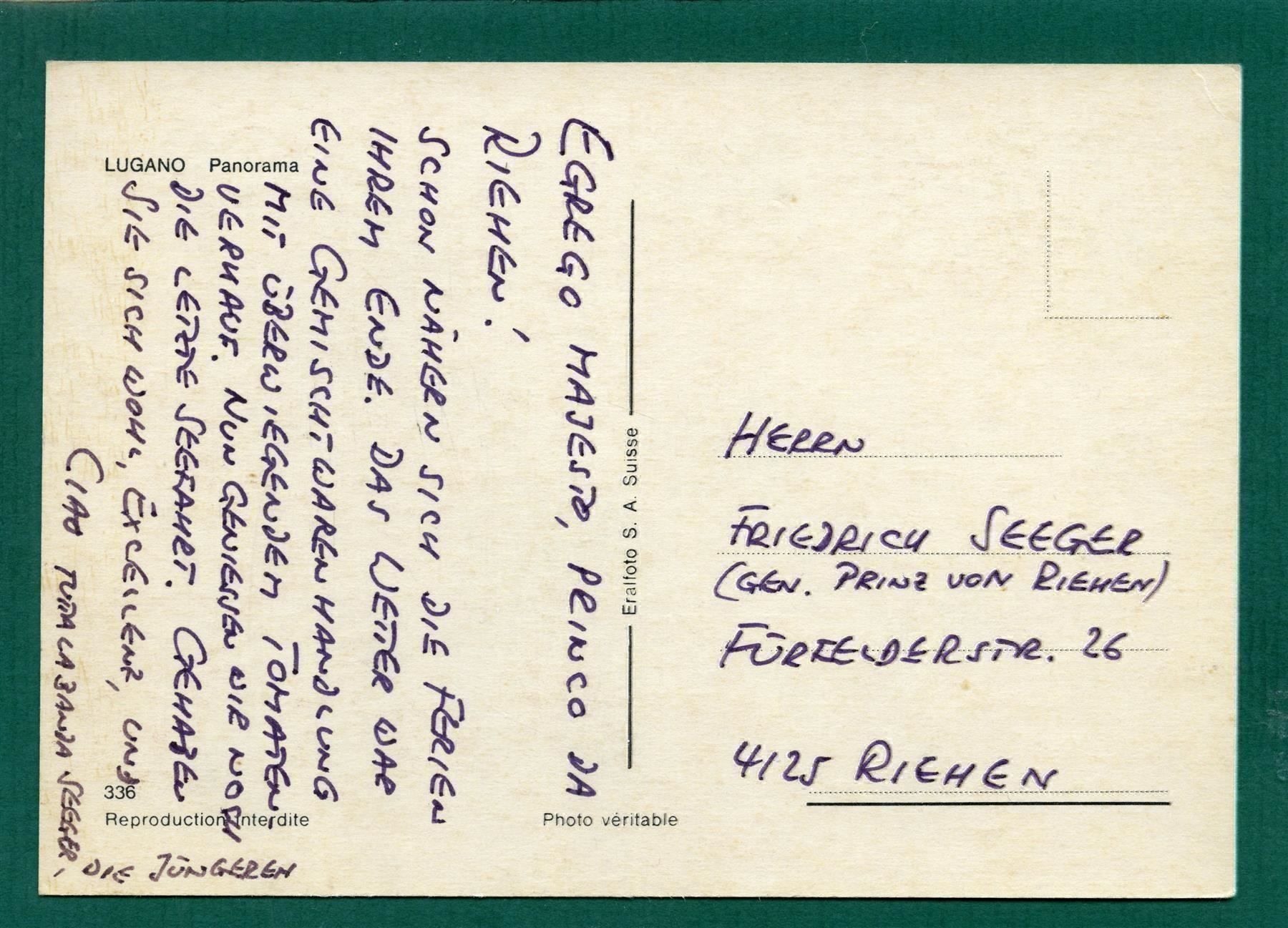 Cartoline postali: Lugano, Panorama, ungelaufen, Grossformat, ca. 1965 – Usato da Sargans venduto da Hausi1951 1