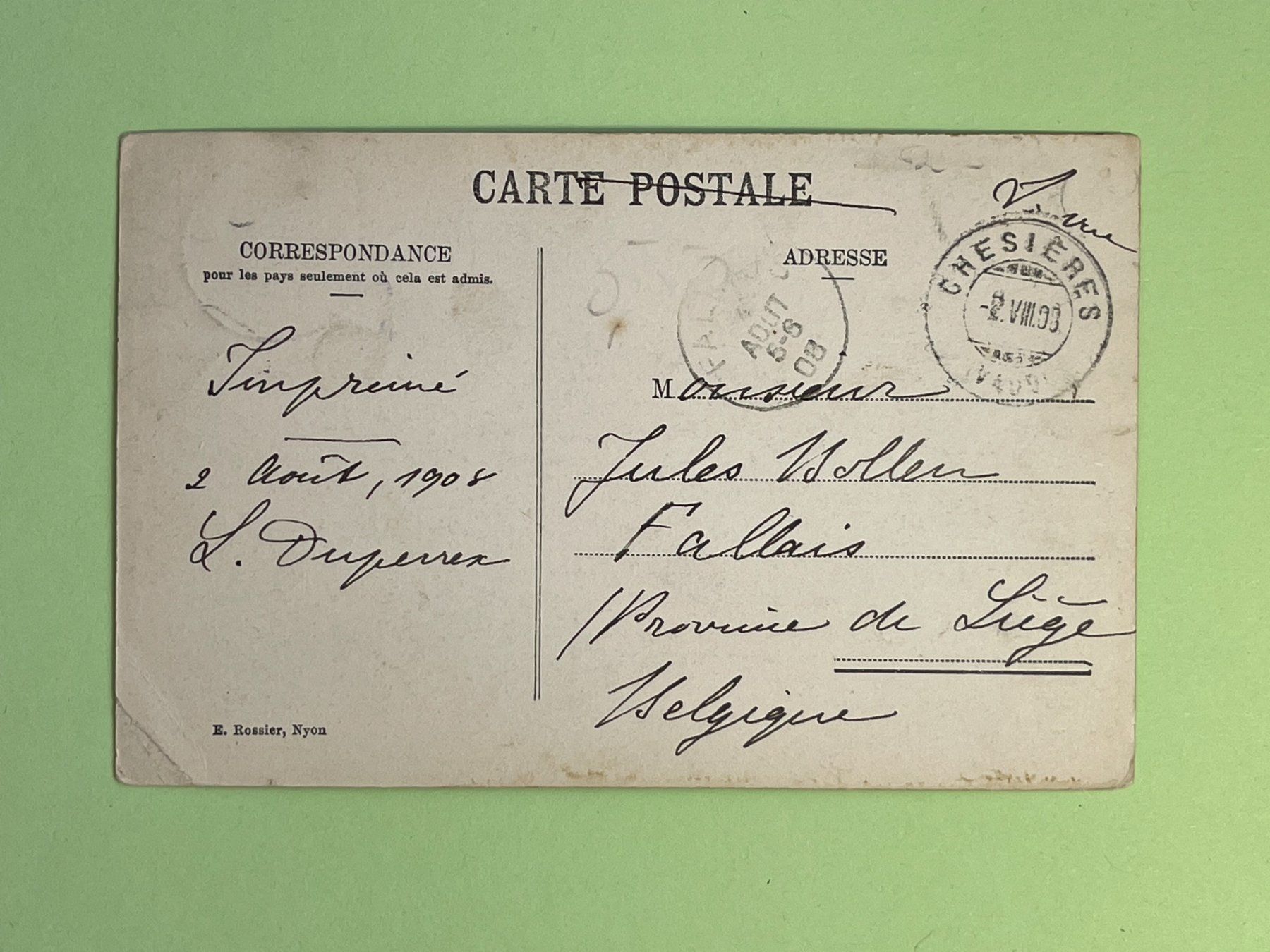 Cartoline postali: Chésières - Vieux Pont – Usato da Steg VS venduto da danwer74 1