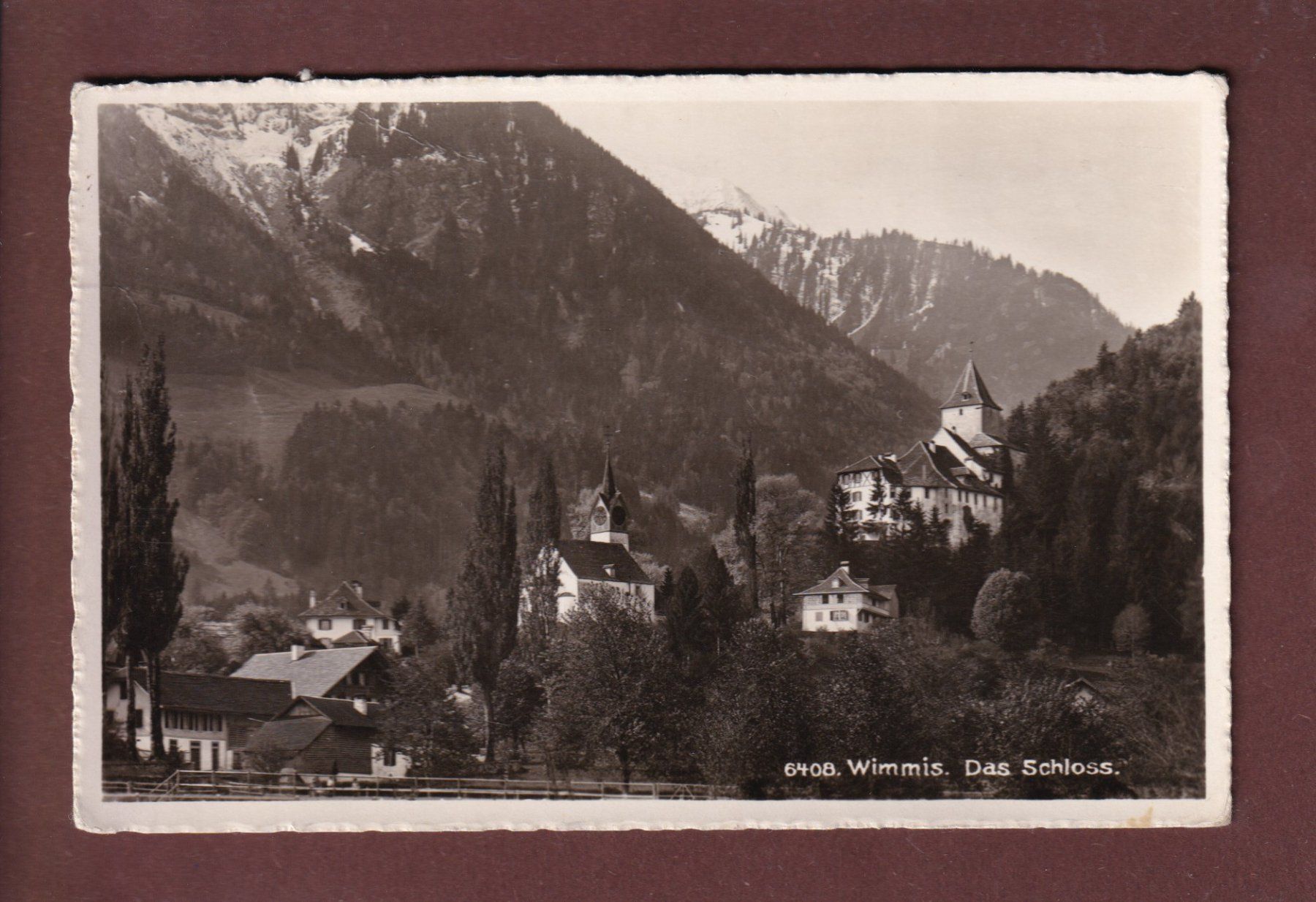 Cartoline postali: WIMMIS - Teil mit Schloss - 1941 – Usato da Pully venduto da nicecards
