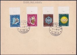 1948, W25-W28 auf sauberem FDC von ST.GALLEN, Kat: 200.-+