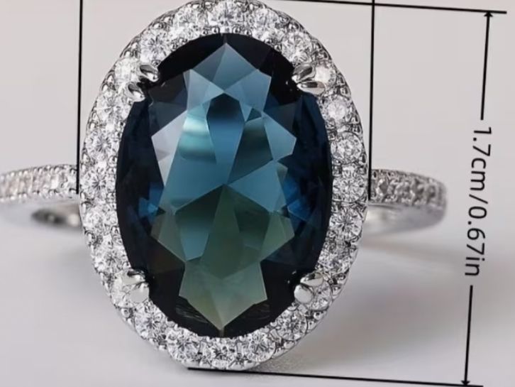 Anelli: Luxus Elegante Gr.17/7 Ring Farbe: Silber /blau – Nuovo (secondo la descrizione) da Biel-Bienne venduto da Roserosse13 9