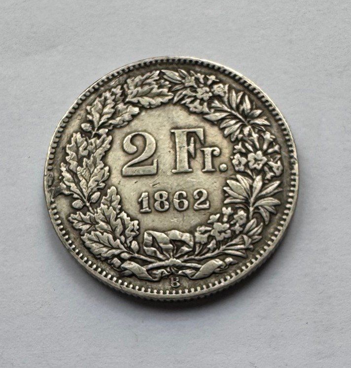 Tutti le monete: 1862 2 Franken ss+ – Usato da Kirchberg SG venduto da Helveticus00 1
