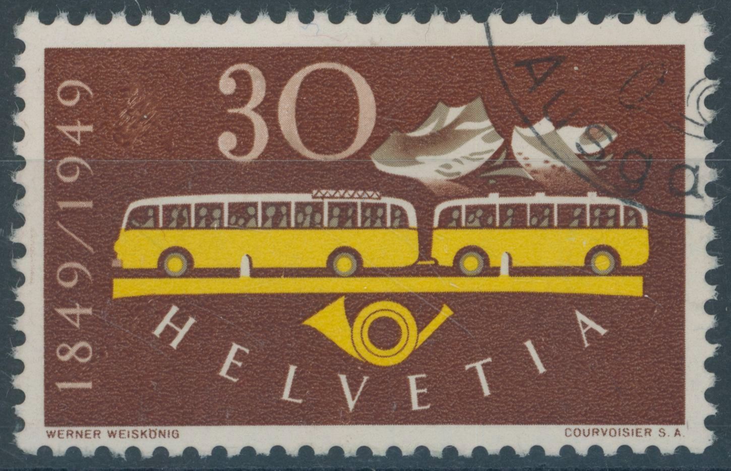 Tous les timbres: 1949 - Post - Postauto - Abart - Ersttag Stempel ET – D'occasion à Schindellegi par leecollect