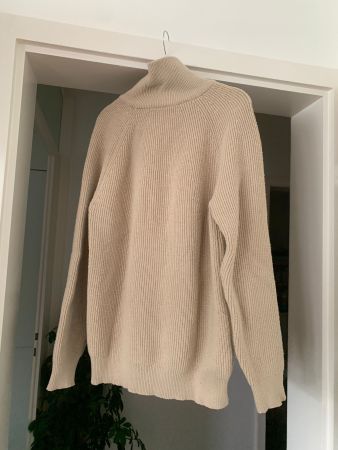 Pullover mit Reissverschluss, Beige, Grösse M,