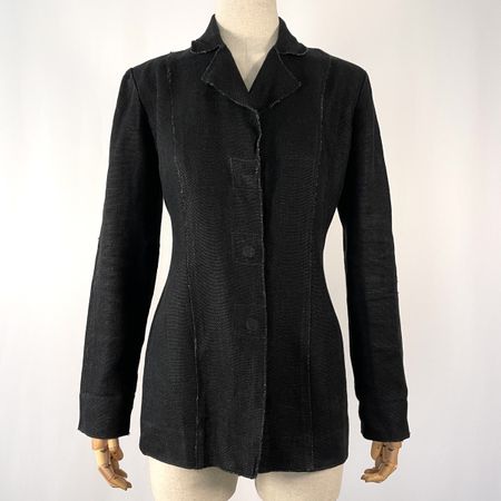 BALMAIN Black Linen Women's Blazer