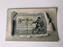 5 Reichsmark 1882 - schöne alte Ansichtskarte