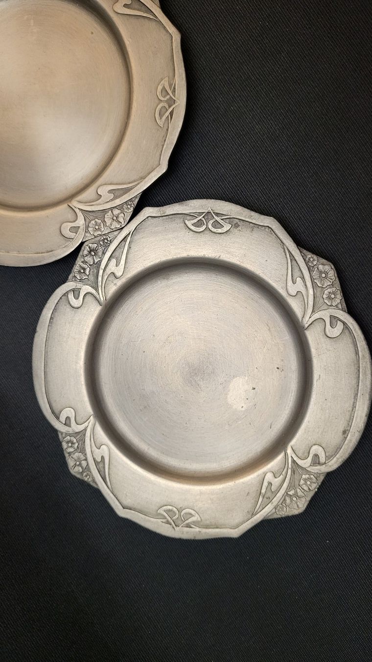 Sottobicchieri: 2 Zinn-Untersetzer JUGENDSTIL – Usato da Basel venduto da spinne02 3